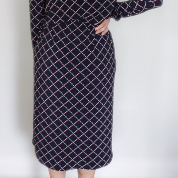 Ralph Lauren Geometric-Print Long-Sleeve Jersey Shirtdress Sz L - Picture 6 of 13